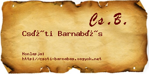 Csóti Barnabás névjegykártya